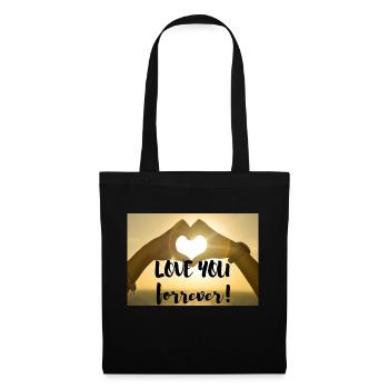 I love you forver - Sac en tissu - noir - Devant