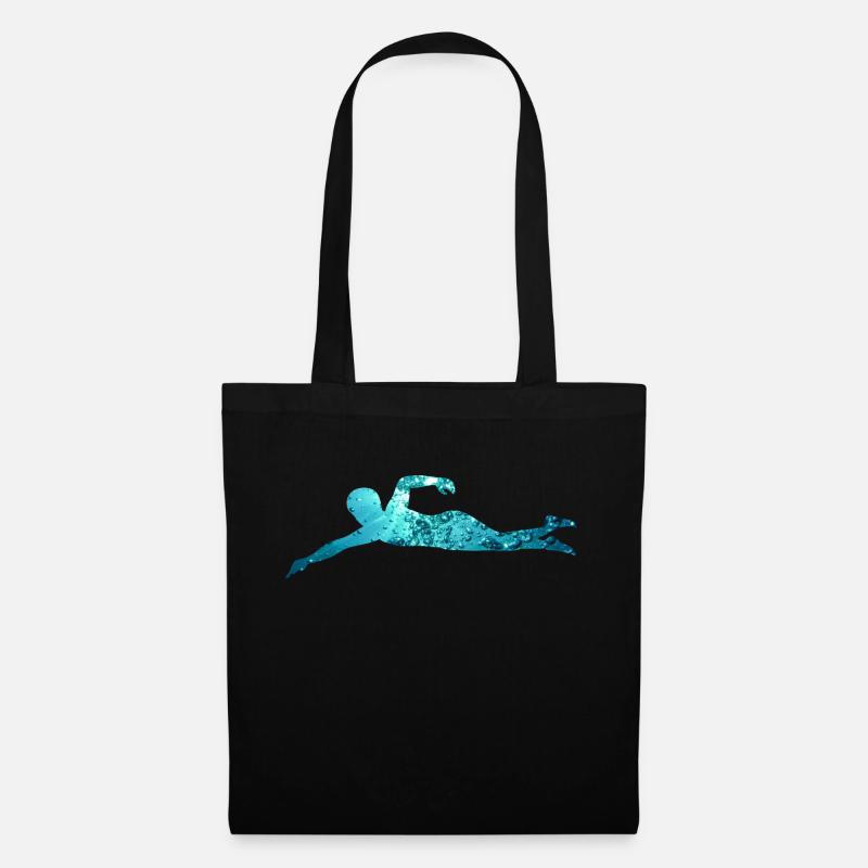 Kraul Schwimmen Freistil Geschenkidee - Stoffbeutel - Schwarz