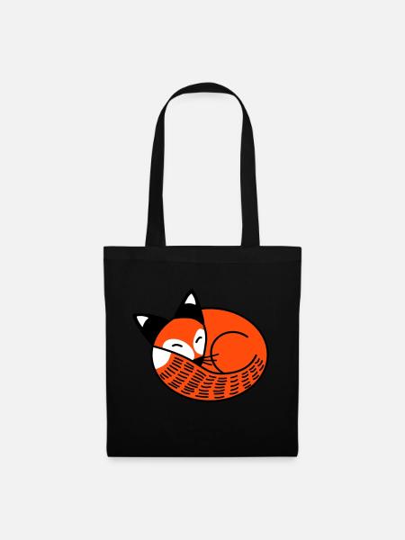 Sleepy Fox - Tote Bag - black