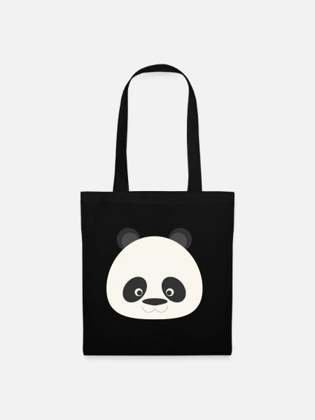 Panda - Stoffbeutel - Schwarz