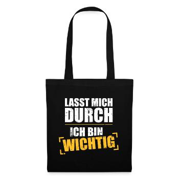 Lustige Sprüche - Stoffbeutel - Schwarz - Vorne