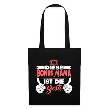 Beste Bonus Mama Stiefmama Geschenk - Stoffbeutel - Schwarz - Vorne