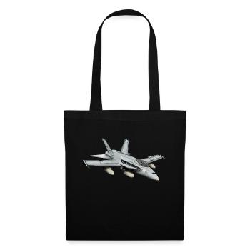 Jet jet avion cadeau cadeau idée de cadeau - Sac en tissu - noir - Devant