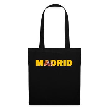 Madrid Lettering with Spanish Flag Colors - Tote Bag - black - Front