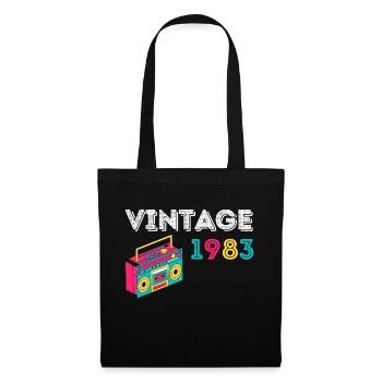 Vintage 1983 Radio 39 Jahre alt 1983 Geburtstag - Stoffbeutel - Schwarz - Vorne