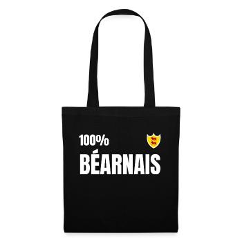 100% béarnais - cadeau t-shirt béarn - Sac en tissu - noir - Devant