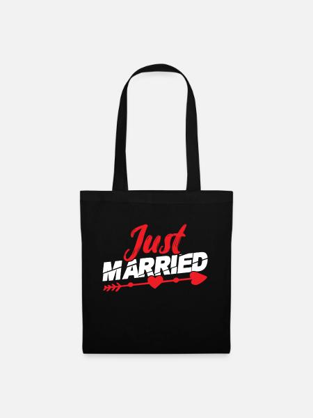 just married - Stoffbeutel - Schwarz