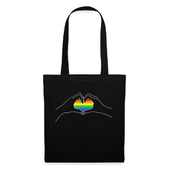 Rainbow Heart LGBT LGBTQ Flag Gay Pride - Tote Bag - black - Front