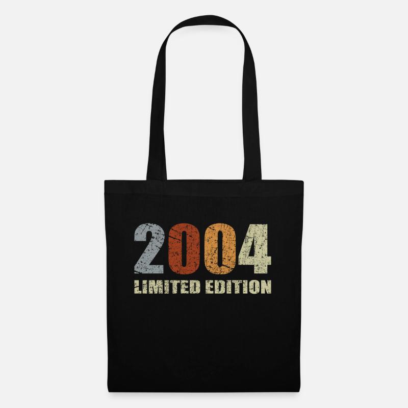 18. Geburtstag 18 Jahre 2004 Geschenk Retro - Stoffbeutel - Schwarz