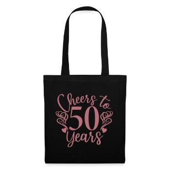 Vive 50 ans - Cadeau d’anniversaire ou d’anniversaire - Sac en tissu - noir - Devant