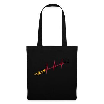 Note de musique trompette heartbeat - Sac en tissu - noir - Devant