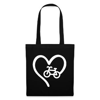Vélo Coeur Cycliste Amour - Sac en tissu - noir - Devant