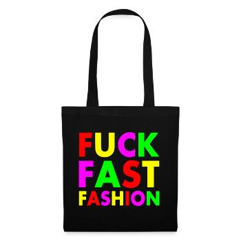 Fuck fast fashion - Sac en tissu - noir - Devant