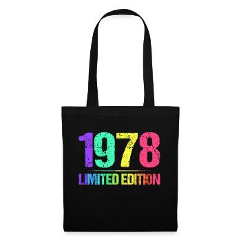 1978 Limited Edition Jahrgang 78er Retro Jahrgang - Stoffbeutel - Schwarz - Vorne