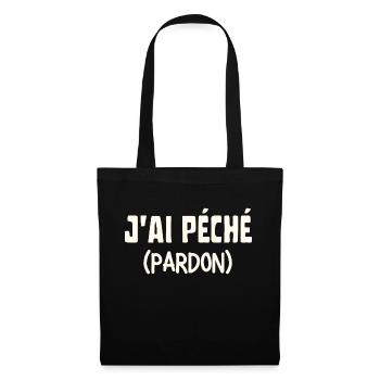 J'ai péché pardon - Sac en tissu - noir - Devant