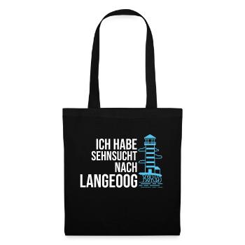 Langeoog Norddeutschland Nordsee Geschenk - Stoffbeutel - Schwarz - Vorne