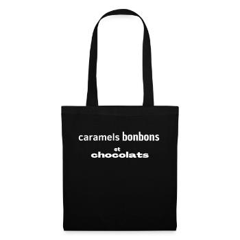 "caramels, bonbons et chocolats" TEE SHIRT - Sac en tissu - noir - Devant