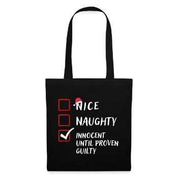 Freches nettes unschuldiges, lustiges Weihnachtsgeschenk - Stoffbeutel - Schwarz - Vorne