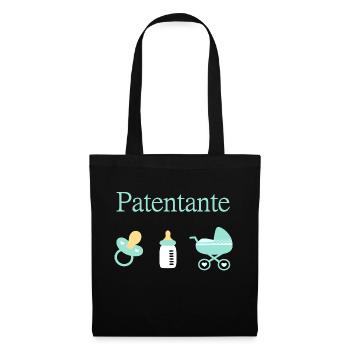 Patentante Taufe Geburt Junge - Stoffbeutel - Schwarz - Vorne