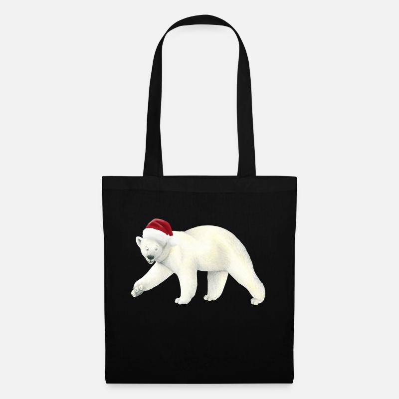 Polar bear at Christmas - Tote Bag - black