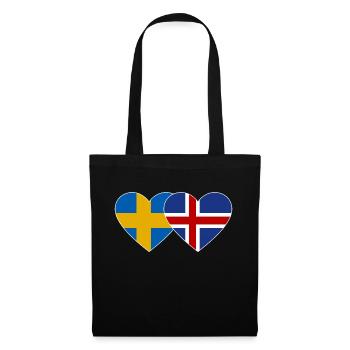 Sweden Iceland Flag Heart - Tote Bag - black - Front