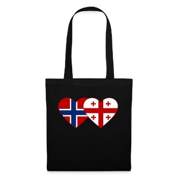 Norway Georgia Flag Heart - Tote Bag - black - Front