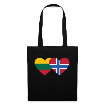 Lithuania Norway Flag Heart - Tote Bag - black - Front