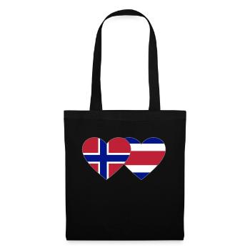 Norway Costa Rica Flag Heart - Tote Bag - black - Front