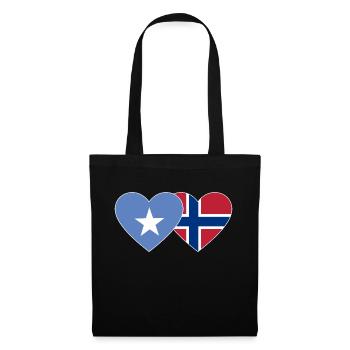 Somalia Norway Flag Heart - Tote Bag - black - Front