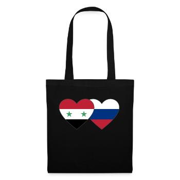 Syria Russia Flag Heart - Tote Bag - black - Front