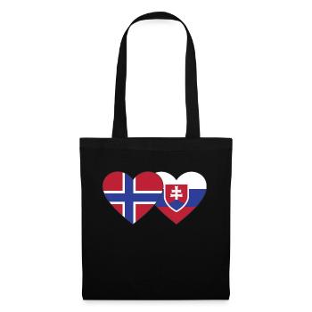 Norway Slovakia Flag Heart - Tote Bag - black - Front