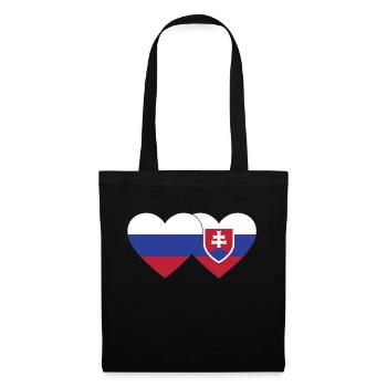 Russia Slovakia Flag Heart - Tote Bag - black - Front