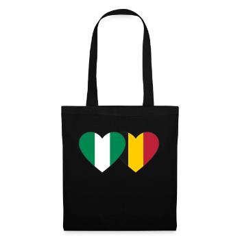 Nigeria Belgium Flag Heart - Tote Bag - black - Front
