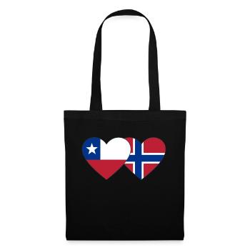 Chili Norvège Flag Coeur - Sac en tissu - noir - Devant