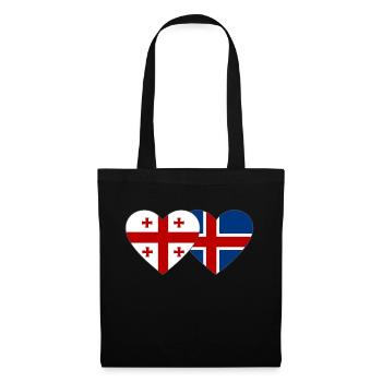 Georgia Iceland Flag Heart - Tote Bag - black - Front