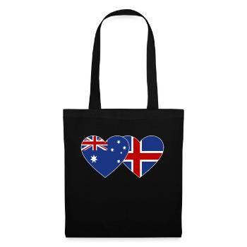Australien Island Flagge Herz - Stoffbeutel - Schwarz - Vorne