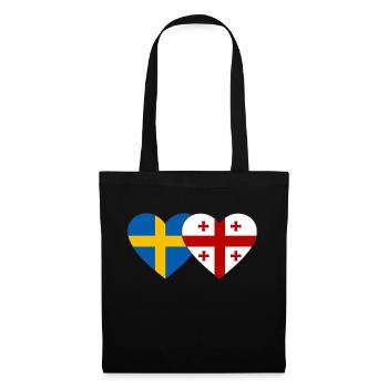 Sweden Georgia Flag Heart - Tote Bag - black - Front