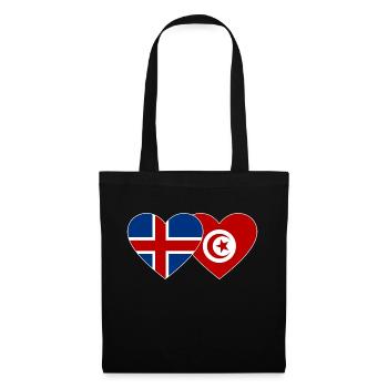 Iceland Tunisia Flag Heart - Tote Bag - black - Front