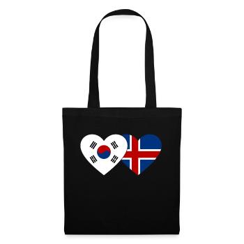South Korea Iceland Flag Heart - Tote Bag - black - Front