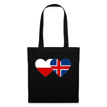 Poland Iceland Flag Heart - Tote Bag - black - Front