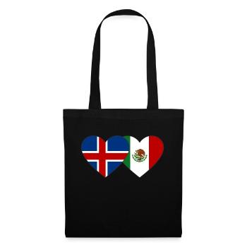 Iceland Mexico Flag Heart - Tote Bag - black - Front