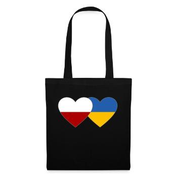 Pologne Ukraine Flag Coeur - Sac en tissu - noir - Devant