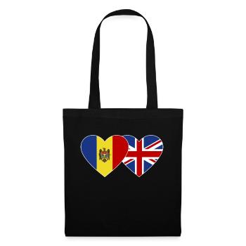 Moldova England Flag Heart - Tote Bag - black - Front