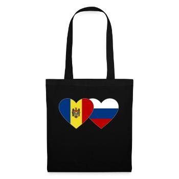 Moldova Russia Flag Heart - Tote Bag - black - Front
