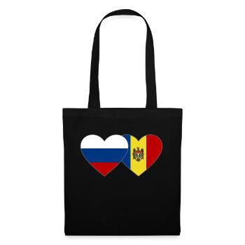 Russia Moldova Flag Heart - Tote Bag - black - Front