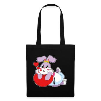 Mariage Rabbit Bride Heart - Sac en tissu - noir - Devant