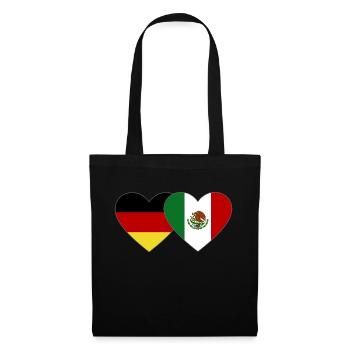 Germany Mexico Flag Heart - Tote Bag - black - Front