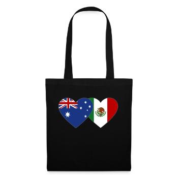 Australia Mexico Flag Heart - Tote Bag - black - Front