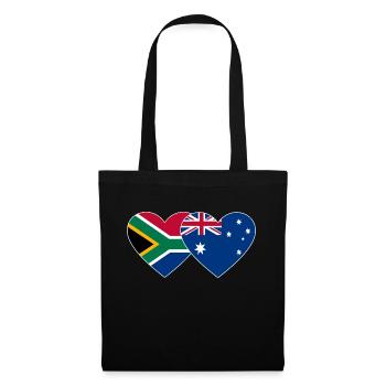 Südafrika Australien Flagge Herz - Stoffbeutel - Schwarz - Vorne