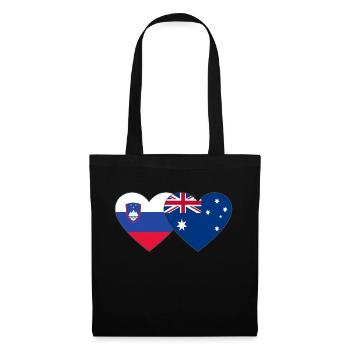 Slovénie Australie Drapeau Coeur - Sac en tissu - noir - Devant